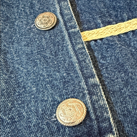 VINTAGE Texas RHYTHM BLUE WOMEN'S BLUE DENIM VEST XL - Picture 11 of 13